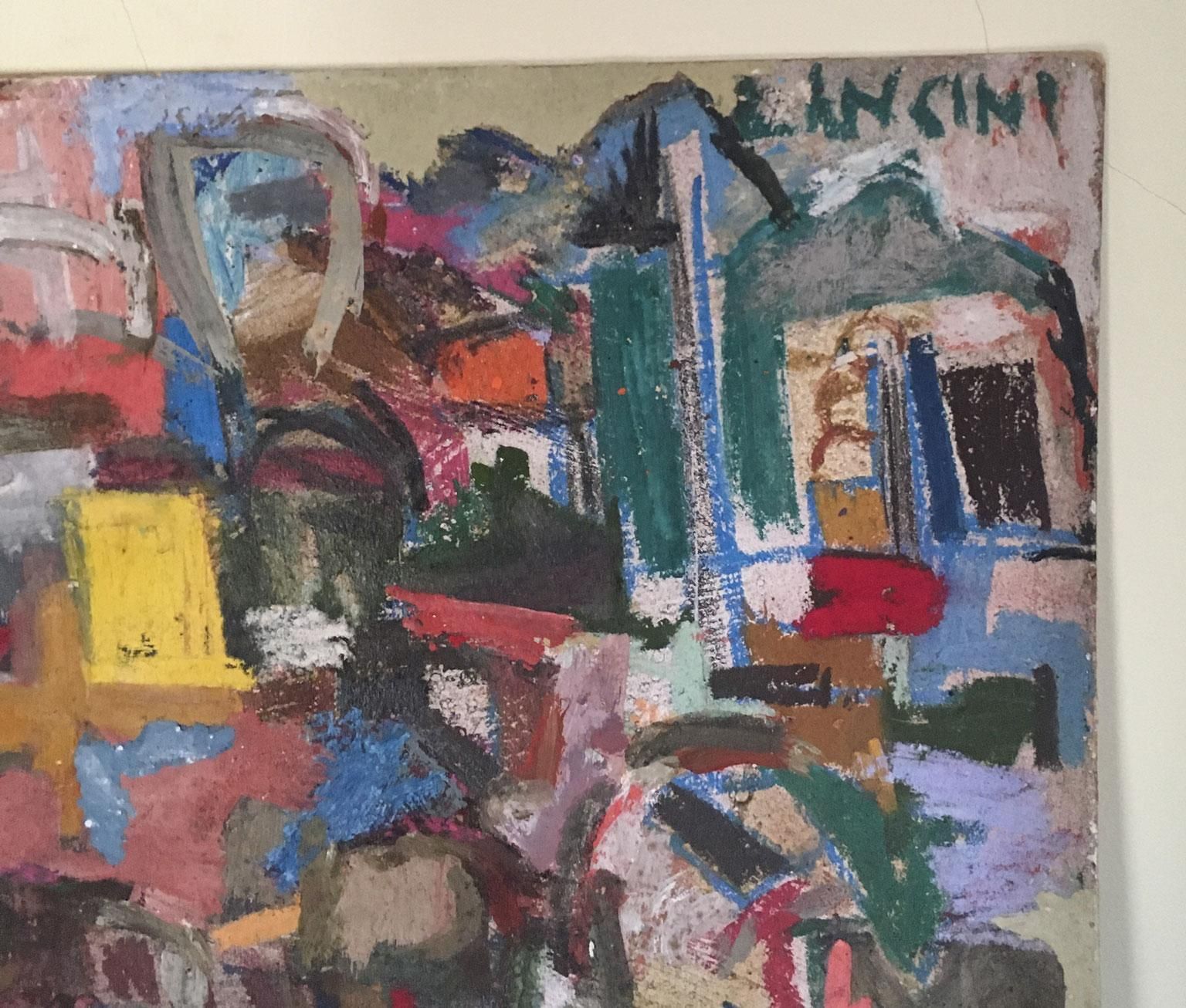 photo for sale 1960 Italy Abstract Painting By Ermete Lancini