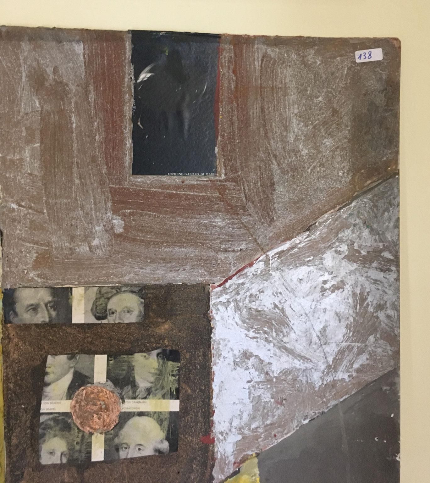 photo for sale 1960 Abstract Painting And Paper Collage Ermete By Ermete Lancini