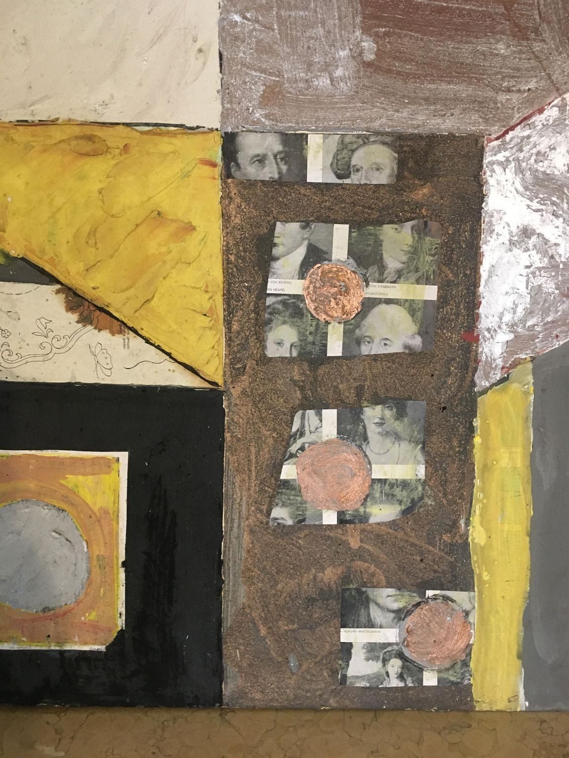 2402.0 1960 Abstract Painting And Paper Collage Ermete By Ermete Lancini photo