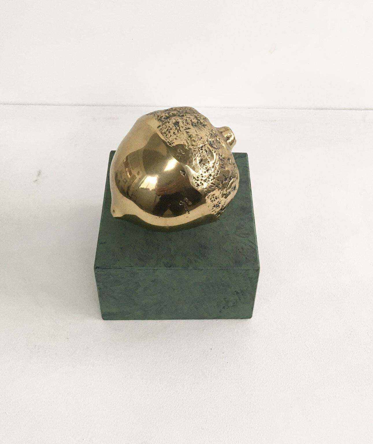 1986 Italy Bronze Sculpture Patrizia Guerresi Melograno Pomegranate photo vintage