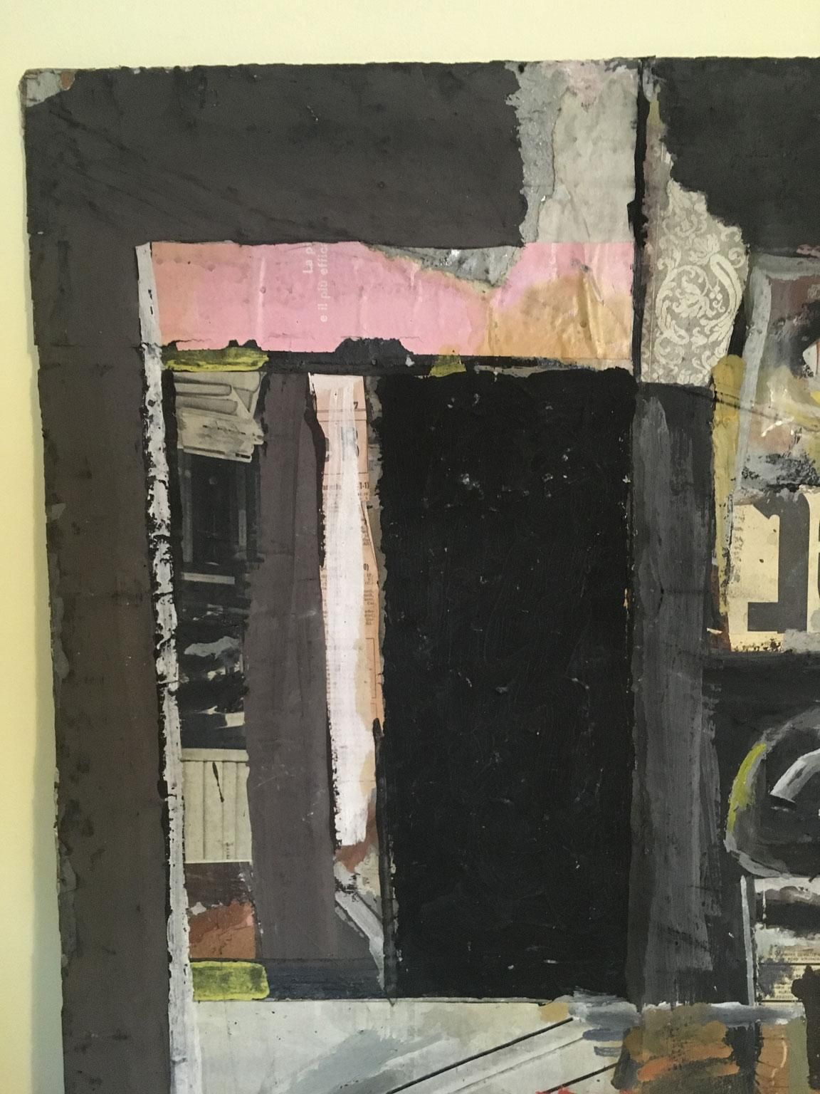 1962 Italy Abstract Painting And Paper Collage By Ermete Lancini photo buy