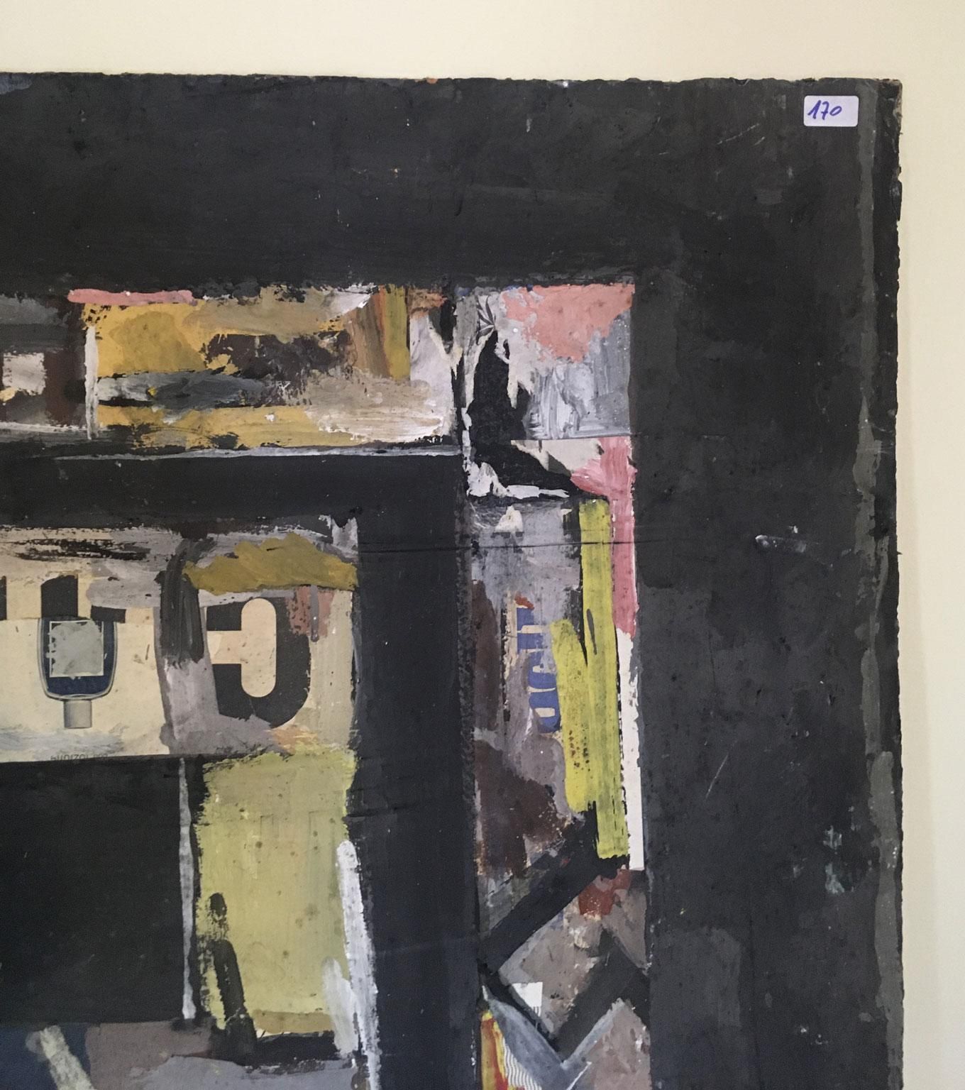 photo for sale 1962 Italy Abstract Painting And Paper Collage By Ermete Lancini