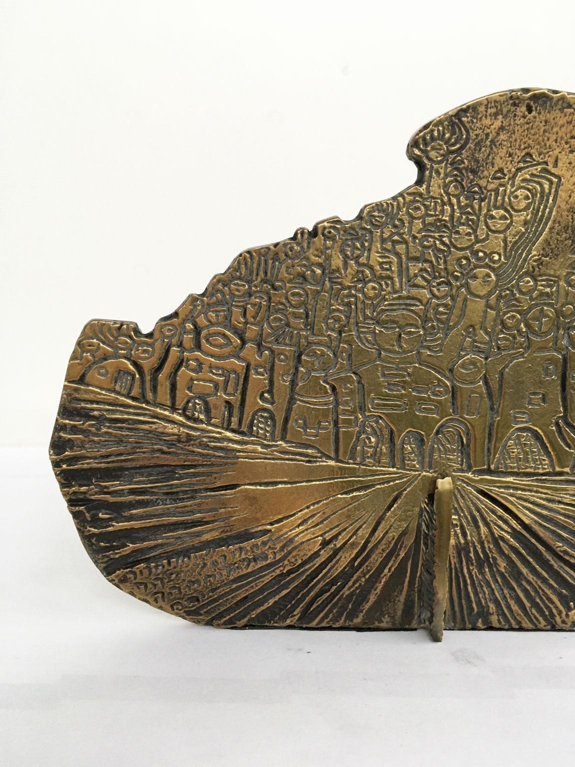 photo vinterior 1980 Italy Bronze Abstract Sculpture By Luciana Matalon Gente E Dune