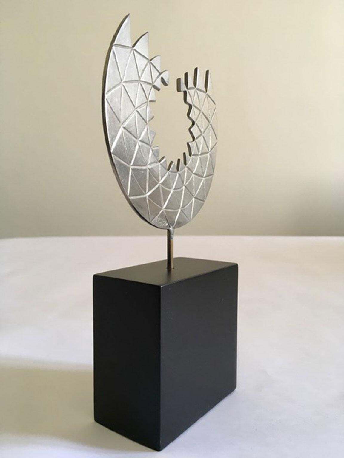 1986 Italy Post Modern Mirella Forlivesi Abstract Pewter Sculpture photo buy