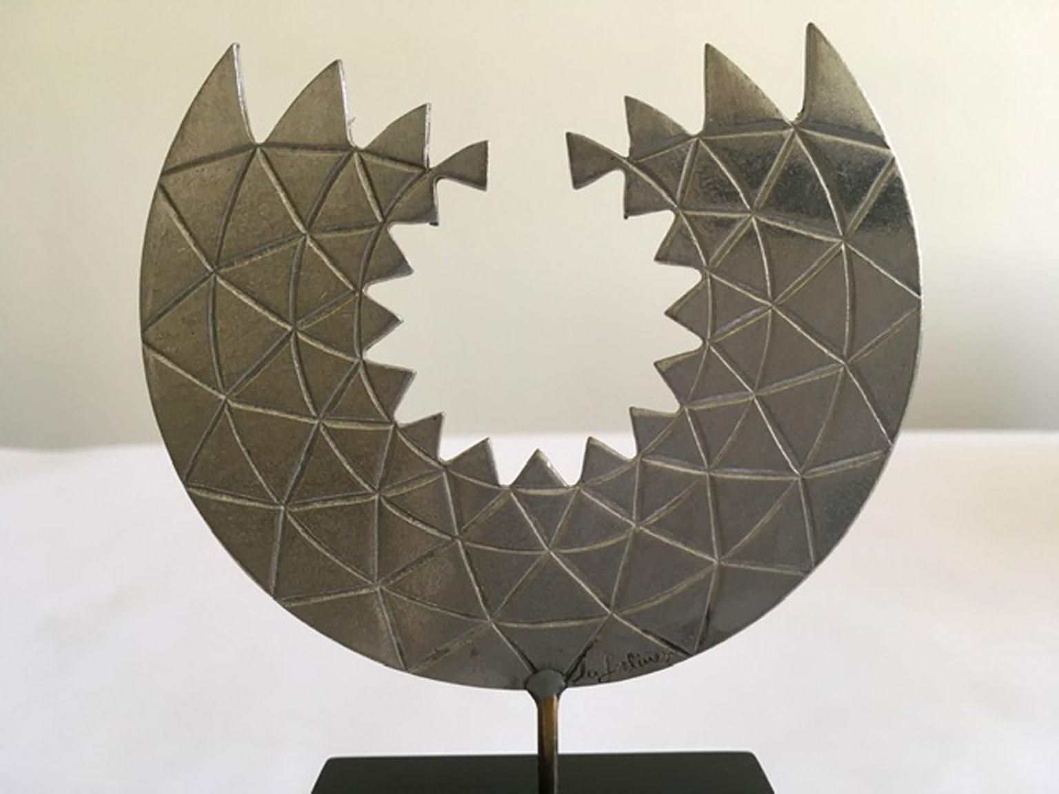 Art 1986 Italy Post Modern Mirella Forlivesi Abstract Pewter Sculpture photo