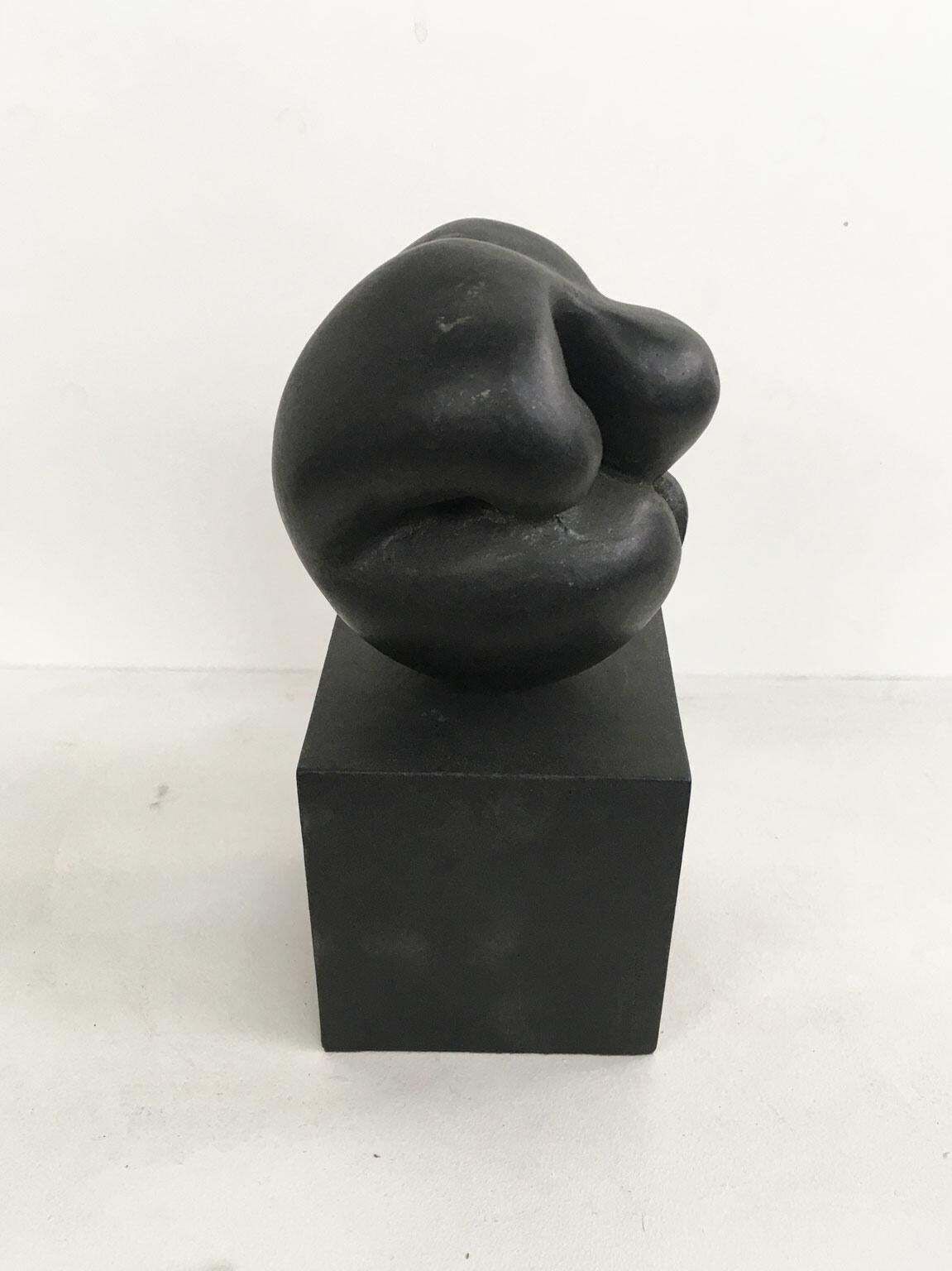 1988 Italy Black Aluminum Abstract Sculpture By Patrizia Guerresi Title Deji photo Art