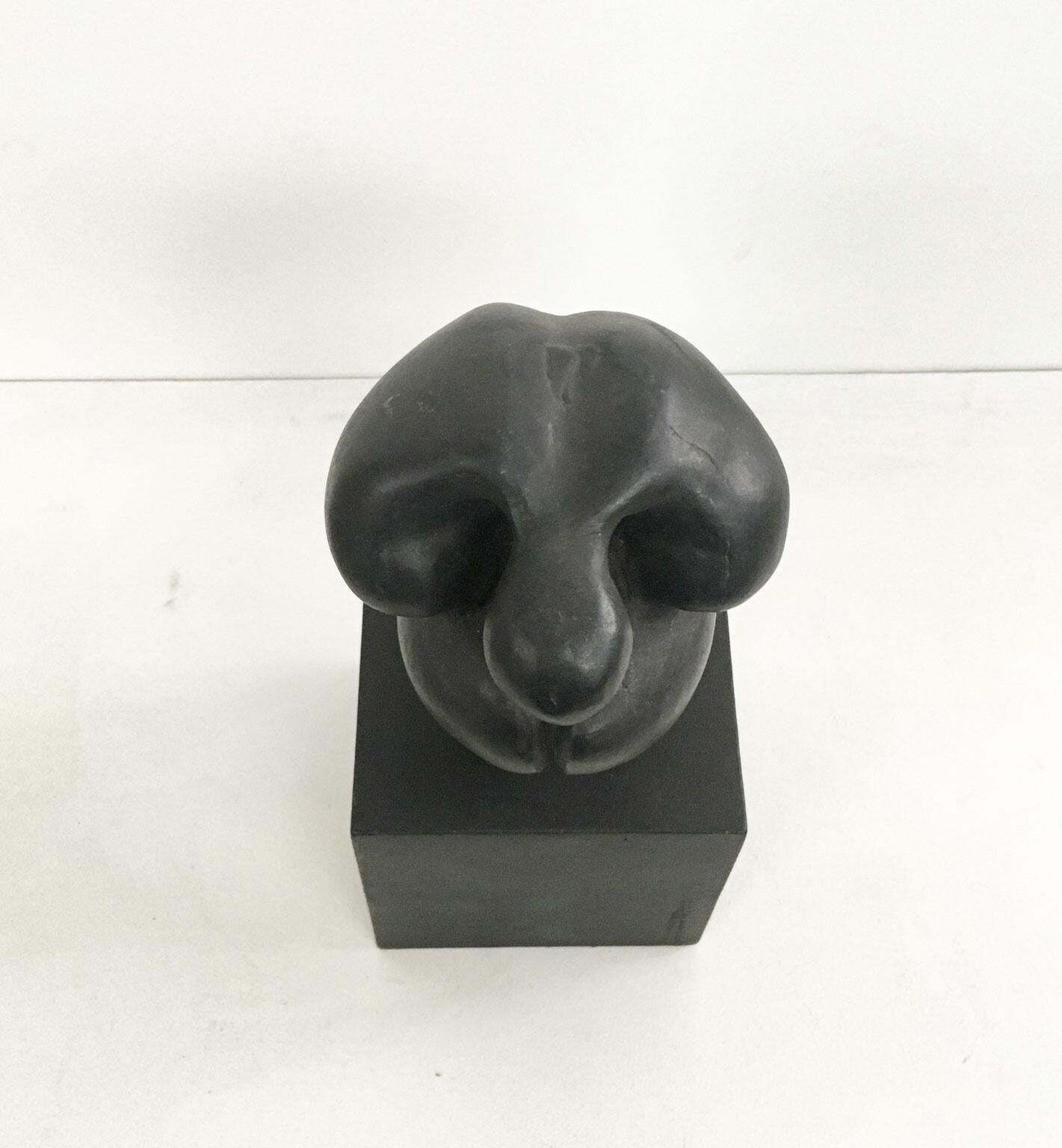 1988 Italy Black Aluminum Abstract Sculpture By Patrizia Guerresi Title Deji photo vintage
