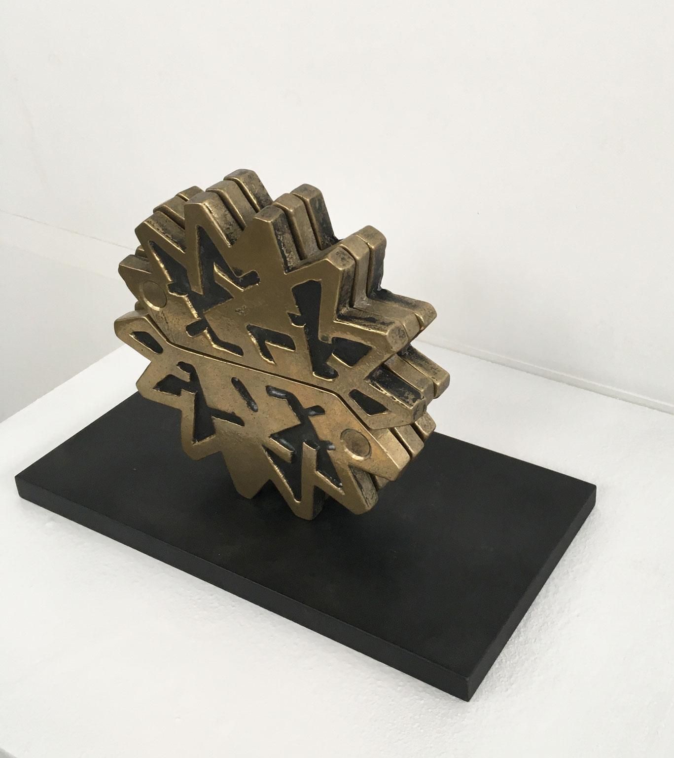 1980 Italy Bronze Abstract Sculpture Bruno Chersicla Ruota Wheel photo 926.0