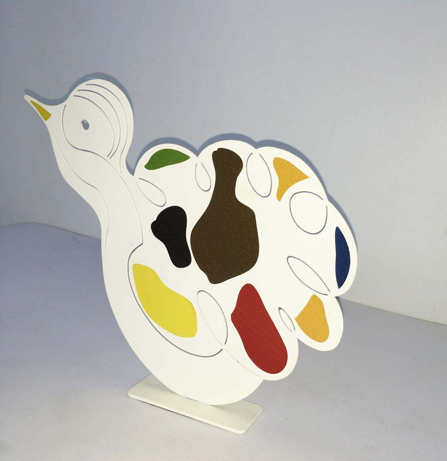 Italy 1980 Riccardo Dalisi White Painted Metal Sculpture Pulcinino photo buy