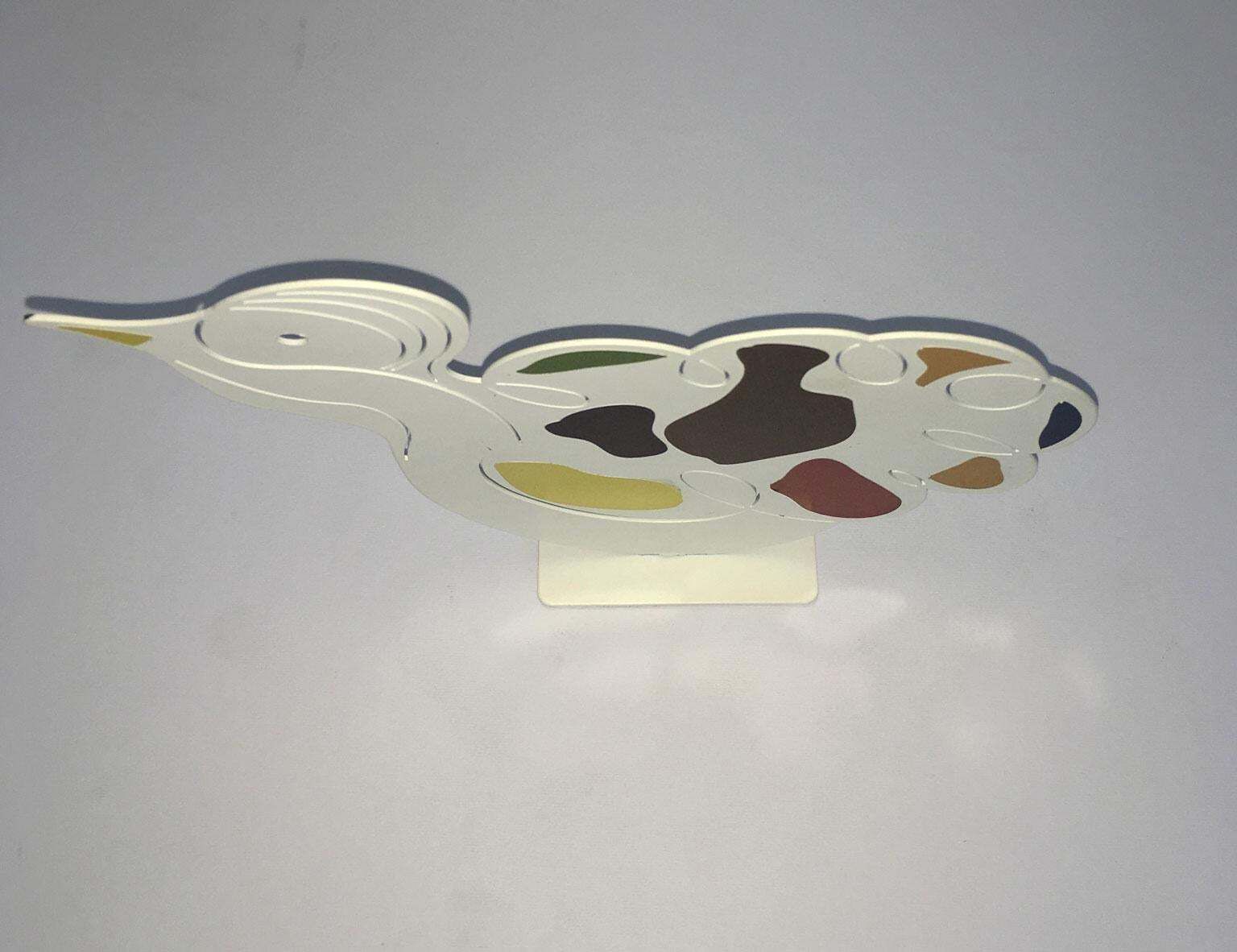 Italy 1980 Riccardo Dalisi White Painted Metal Sculpture Pulcinino photo vintage