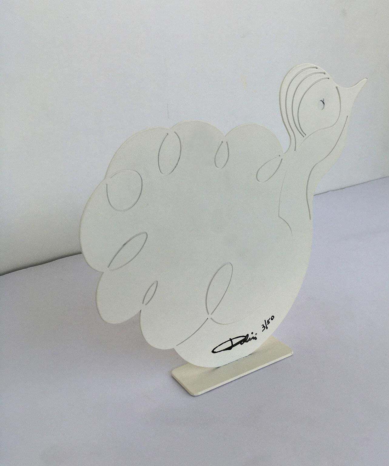Art Italy 1980 Riccardo Dalisi White Painted Metal Sculpture Pulcinino photo