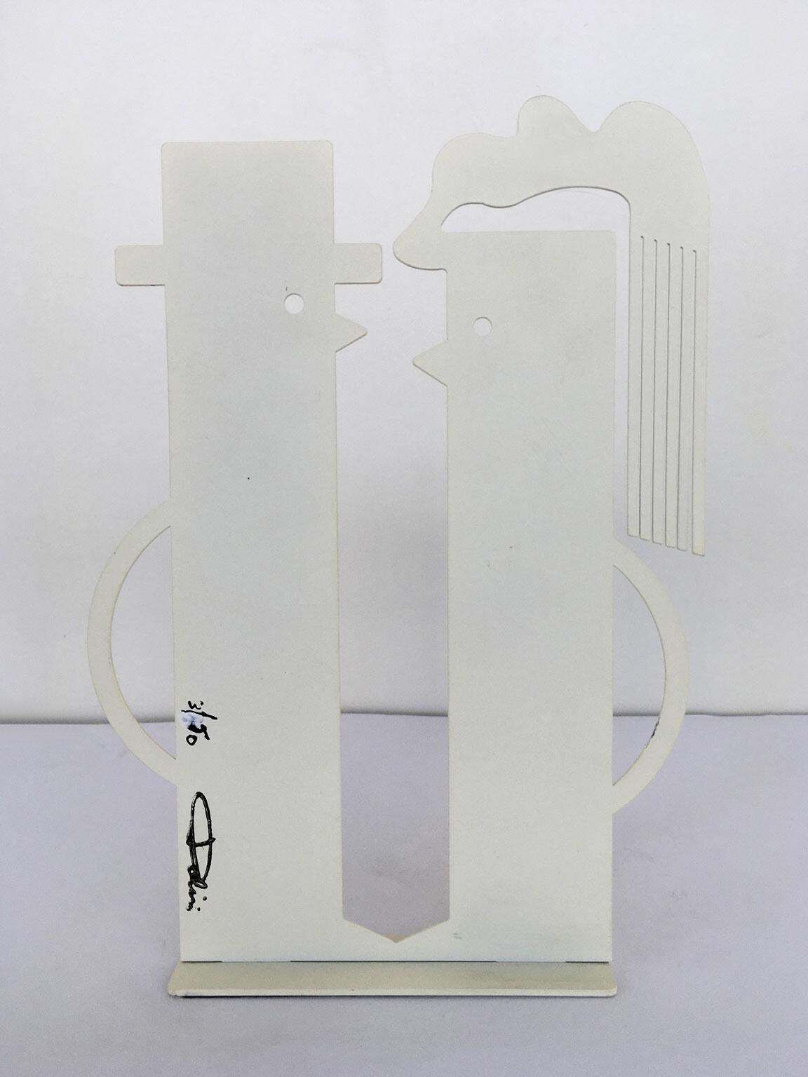 Art Italy 1980 Riccardo Dalisi  White Painted Metal Amanti photo