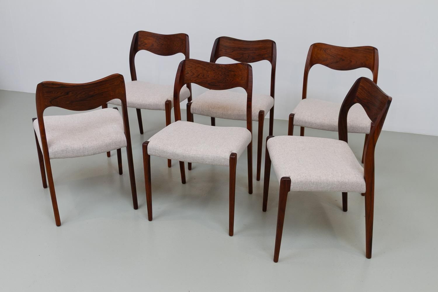 Danish Rosewood Chairs Model 71 By Niels O. Møller, 1970s. Set Of 6. photo furniture