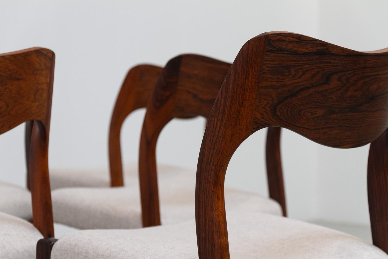 photo furniture Danish Rosewood Chairs Model 71 By Niels O. Møller, 1970s. Set Of 6.