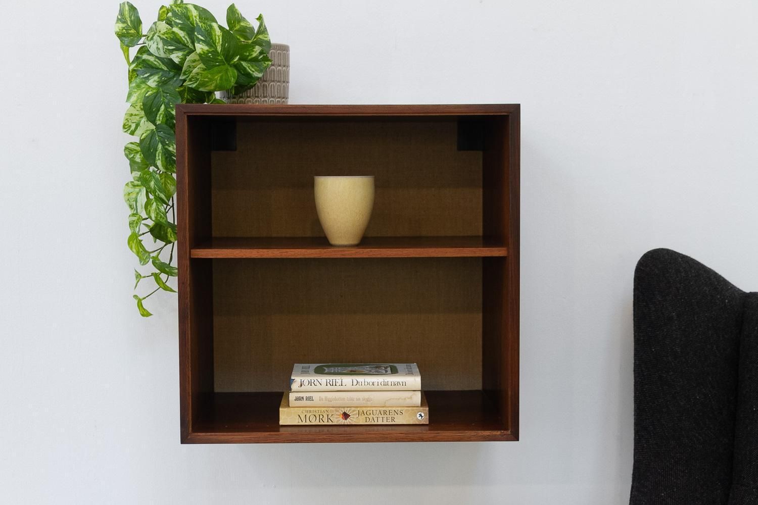 photo for sale Danish Rosewood Floating Bookcase By Hg Furniture, 1960s.