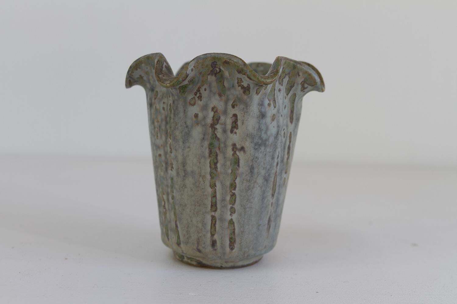 Arne Bang Stoneware Vase With Blue And Green Glaze, Denmark 1940s. photo vinterior