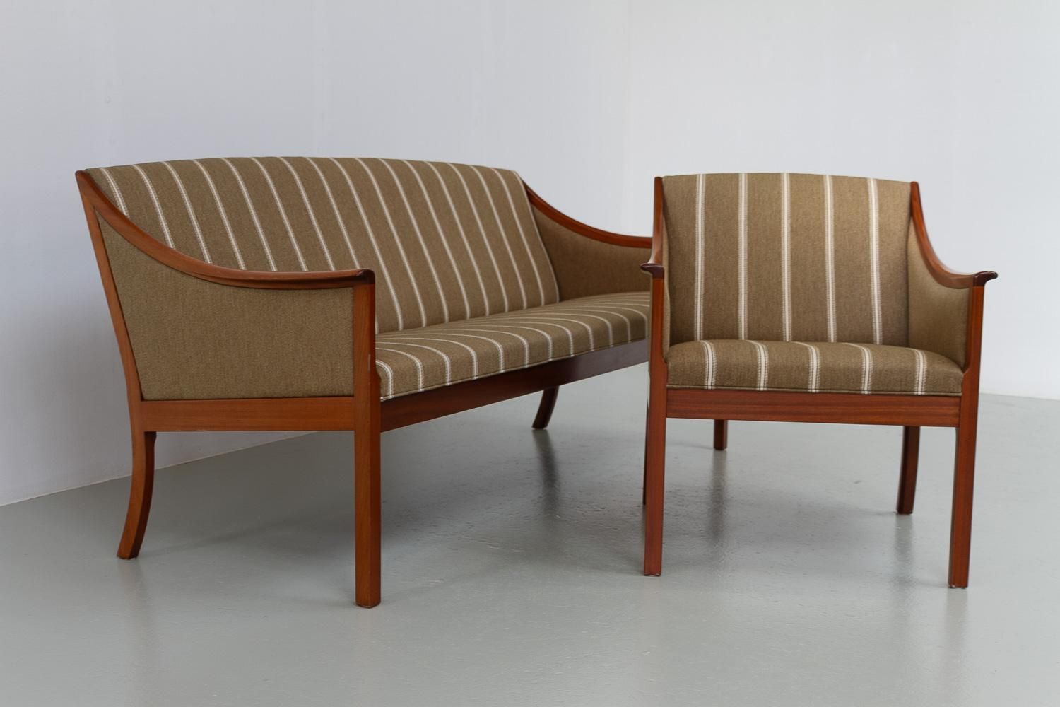 Danish Lounge Chair And 3 Seater Sofa By Ole Wanscher For Pj Møbler, 1960s. photo furniture