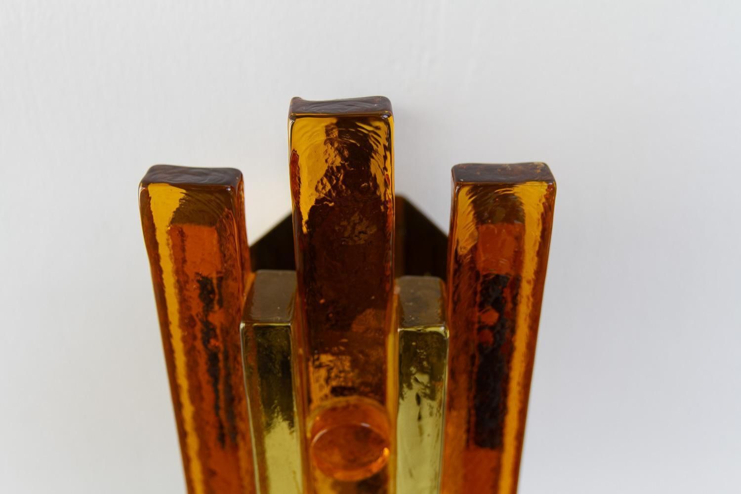 Stacked Glass And Brass Wall Sconce By Svend Aage Holm Sørensen, 1960s. photo 643.0