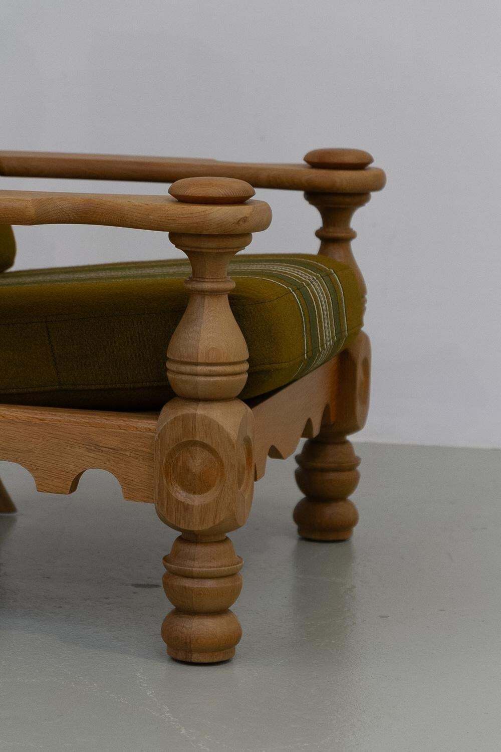 Danish Mid Century Modern Oak High Back Lounge Chair In Kjærnulf Style, 1960s. photo buy