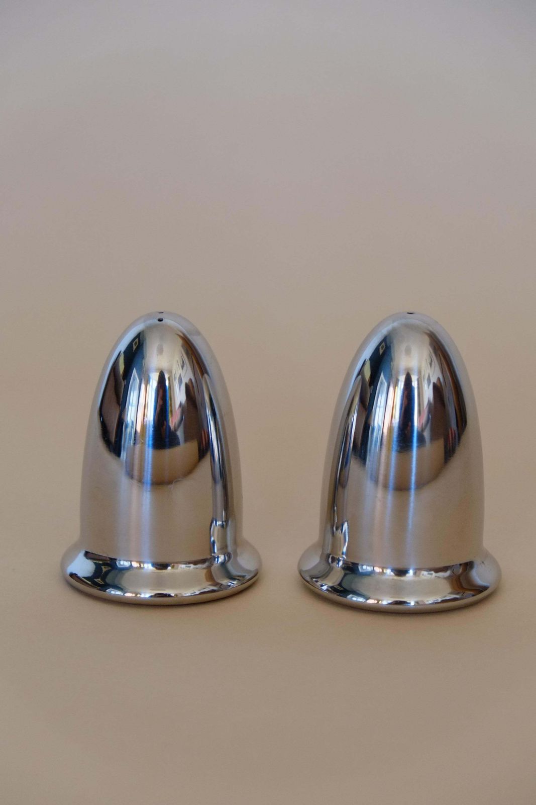 Mid Century 1960's Stainless Steel Bullet Salt And Pepper Shakers photo furniture