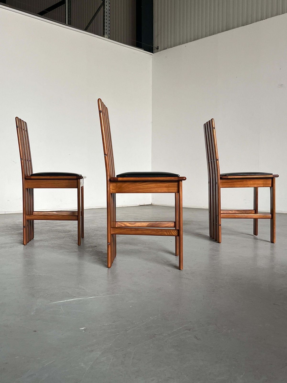 1 Of 6 Vintage Mid Century Dining Chairs In Style Of Mario Marenco, 70s Italy photo vintage