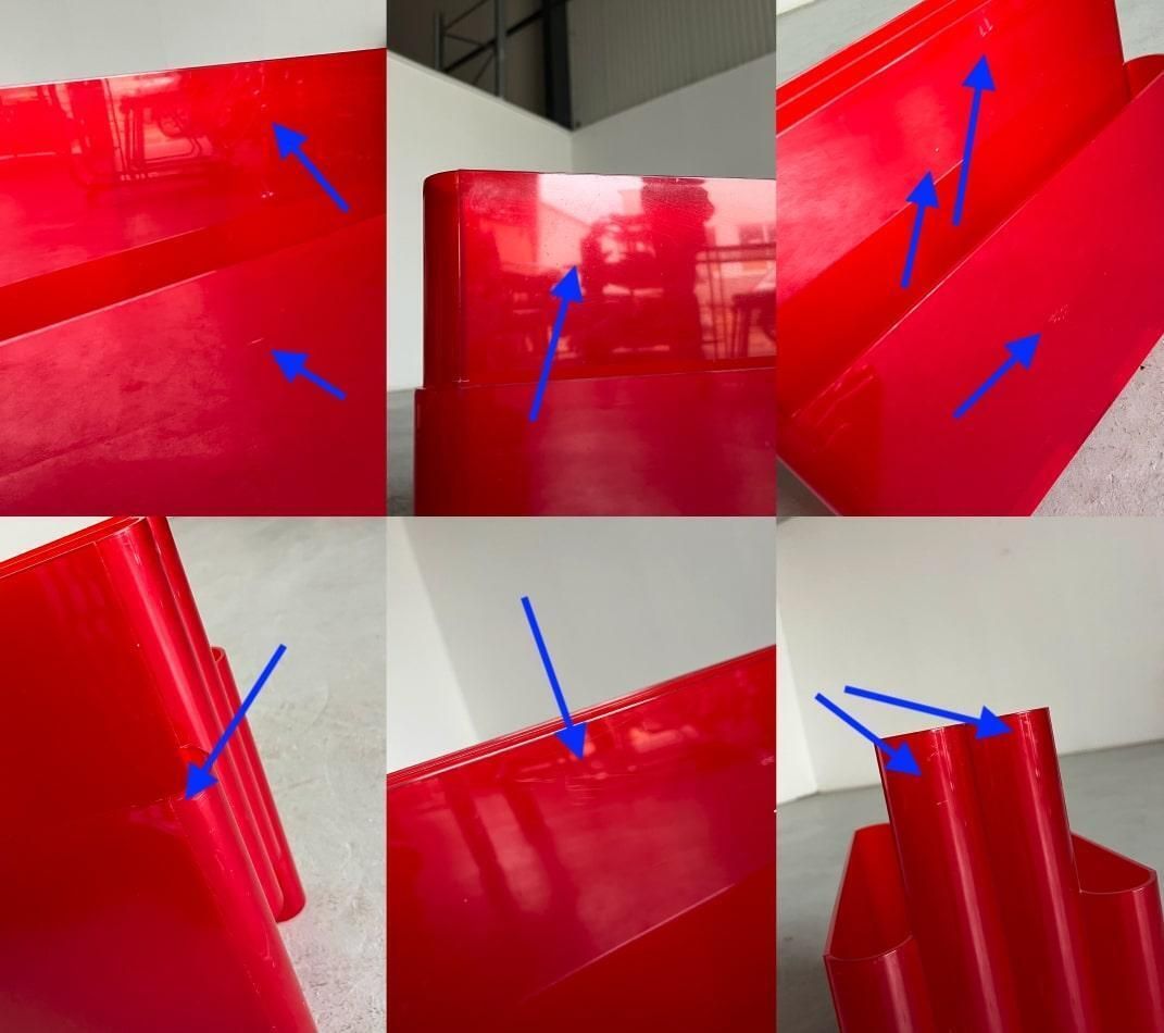 Home Decor Red Kartell Mod. 4676 Vintage Space Age Magazine Rack By Giotto Stoppino, 1970s photo
