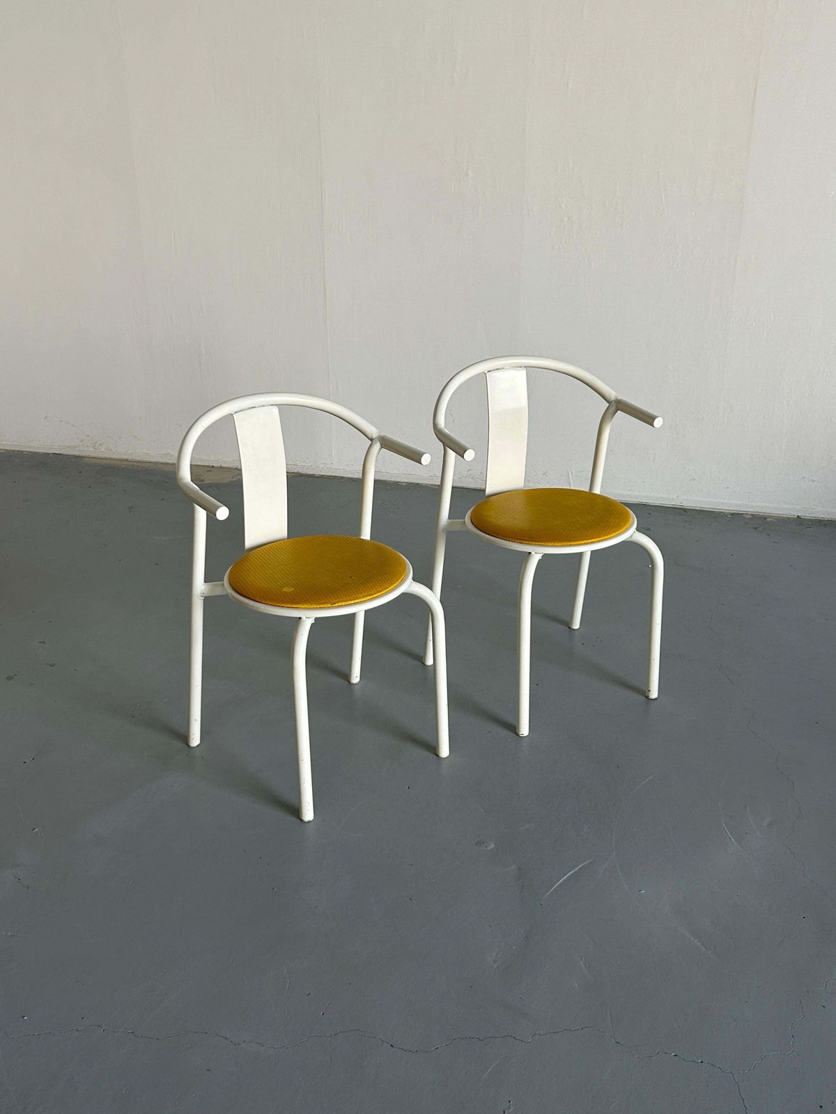 Pair Of Vintage Ikea Postmodern Memphis Maxmo Metal Dining Chairs, 1980s Ikea photo Furniture