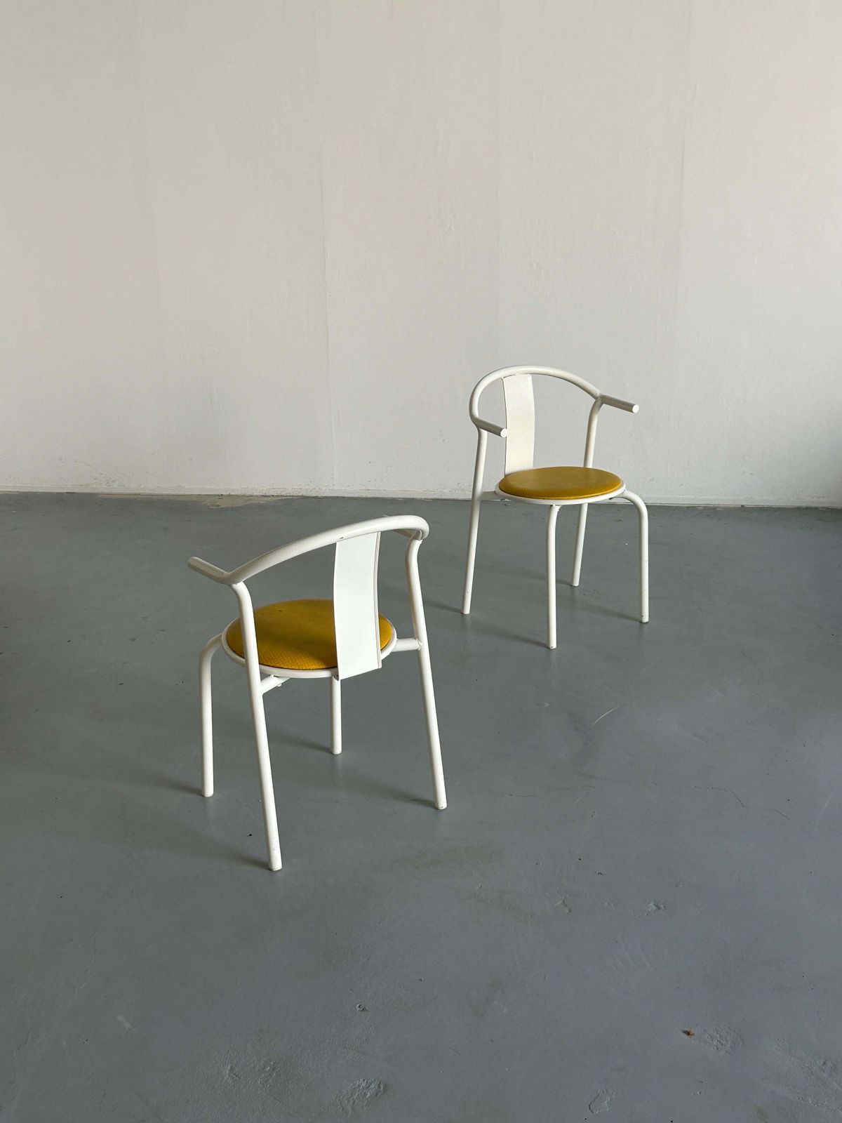 Pair Of Vintage Ikea Postmodern Memphis Maxmo Metal Dining Chairs, 1980s Ikea photo 515.0
