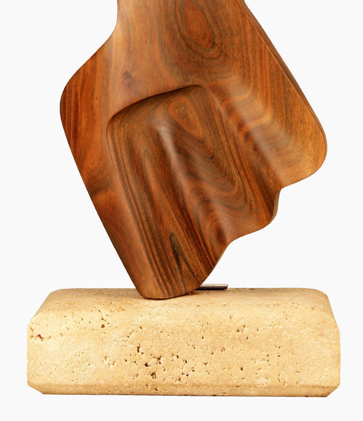 2004 Argentine Biomorphic Wood And Stone Abstract Sculpture By Fabriciano Gómez photo vintage