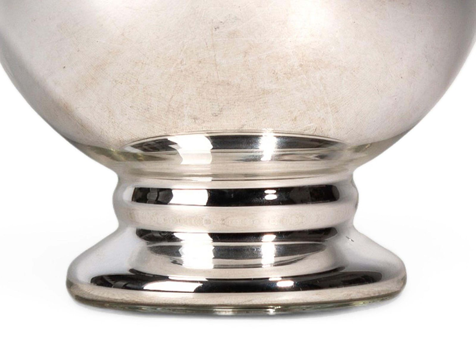 photo furniture Mid 20th Century Space Age Modern Reflective Silvered Glass Footed Vase, Italy