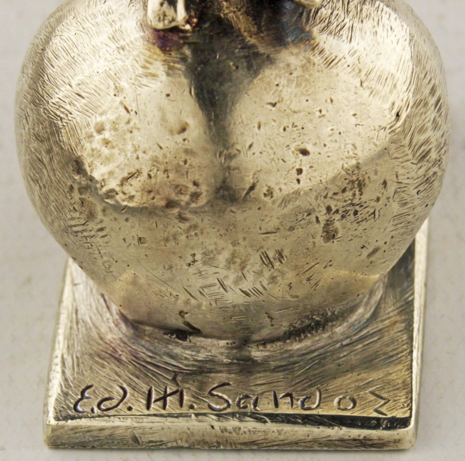 Art Déco Silvered/Nickeled Bronze Rabbit Sculpture Designed By Animalier Swiss Author édouard Marcel Sandoz For The French Firm Susse Frères photo vinterior