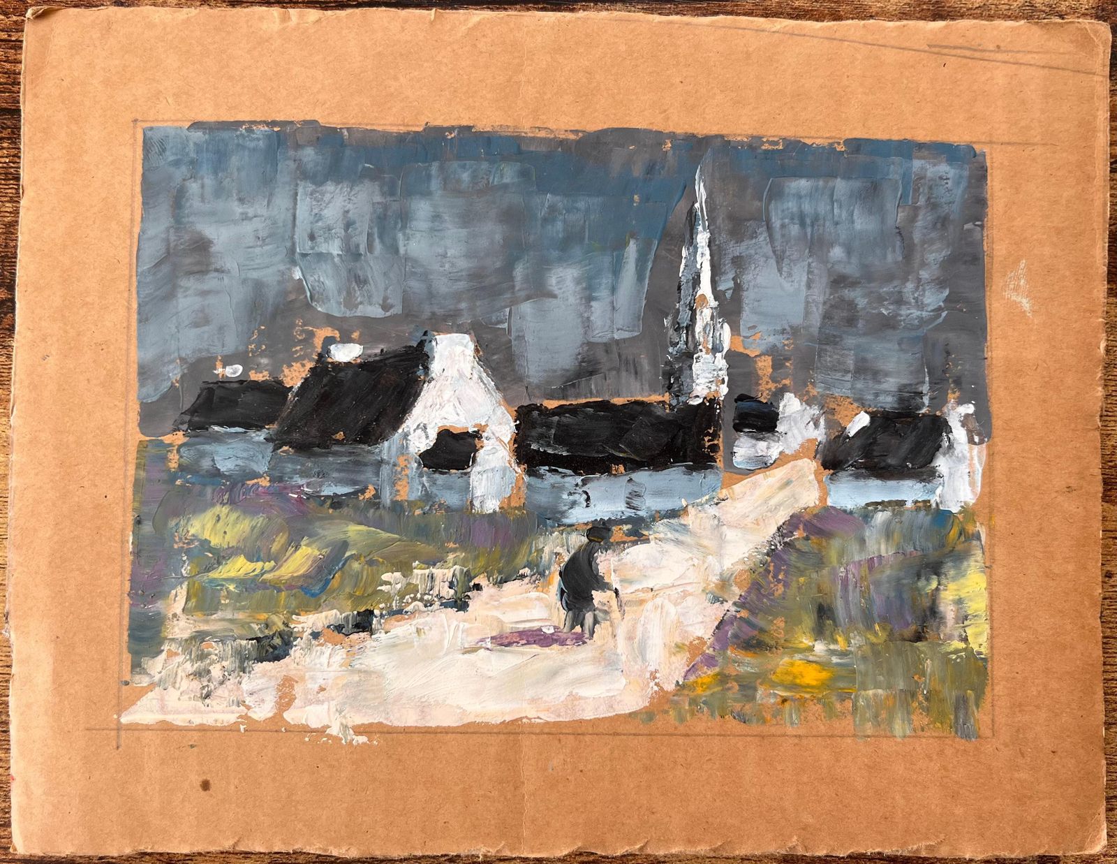 Fanch Lelfrench Village With White Chapel And Spire Under Stormy Sky By Fanch Lel photo furniture