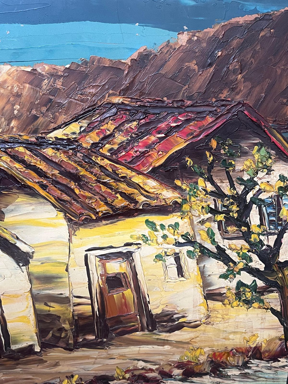 photo for sale Léon Schwartz   Abrys20th Century French Expressionist Signed Oil Old Houses By River