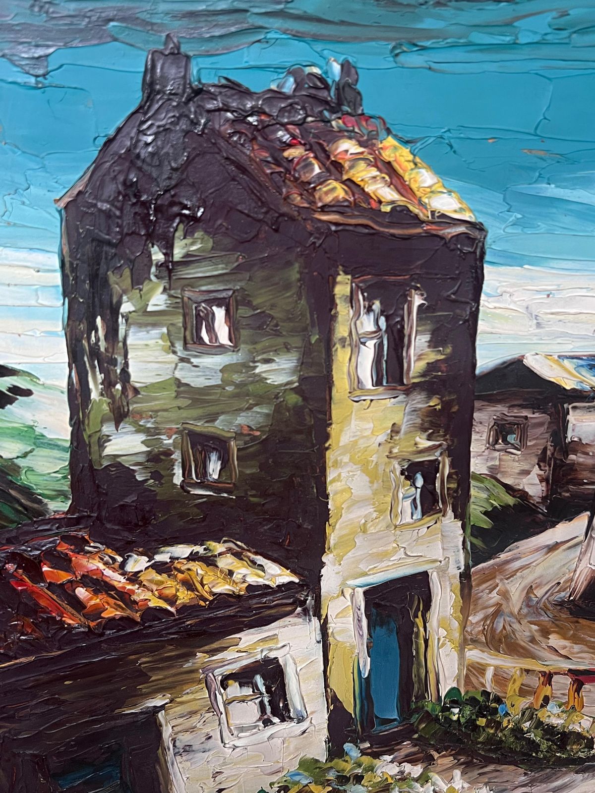 Léon Schwartz   Abrys20th Century French Expressionist Artist Winding Streets In Old Village photo buy
