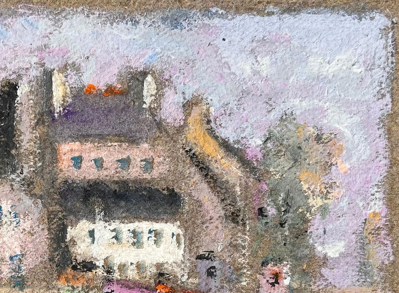 Fanch Lelfrench Pastel Harbour Scene Of Colourful Boats And Buildings In Cherbourg photo Art