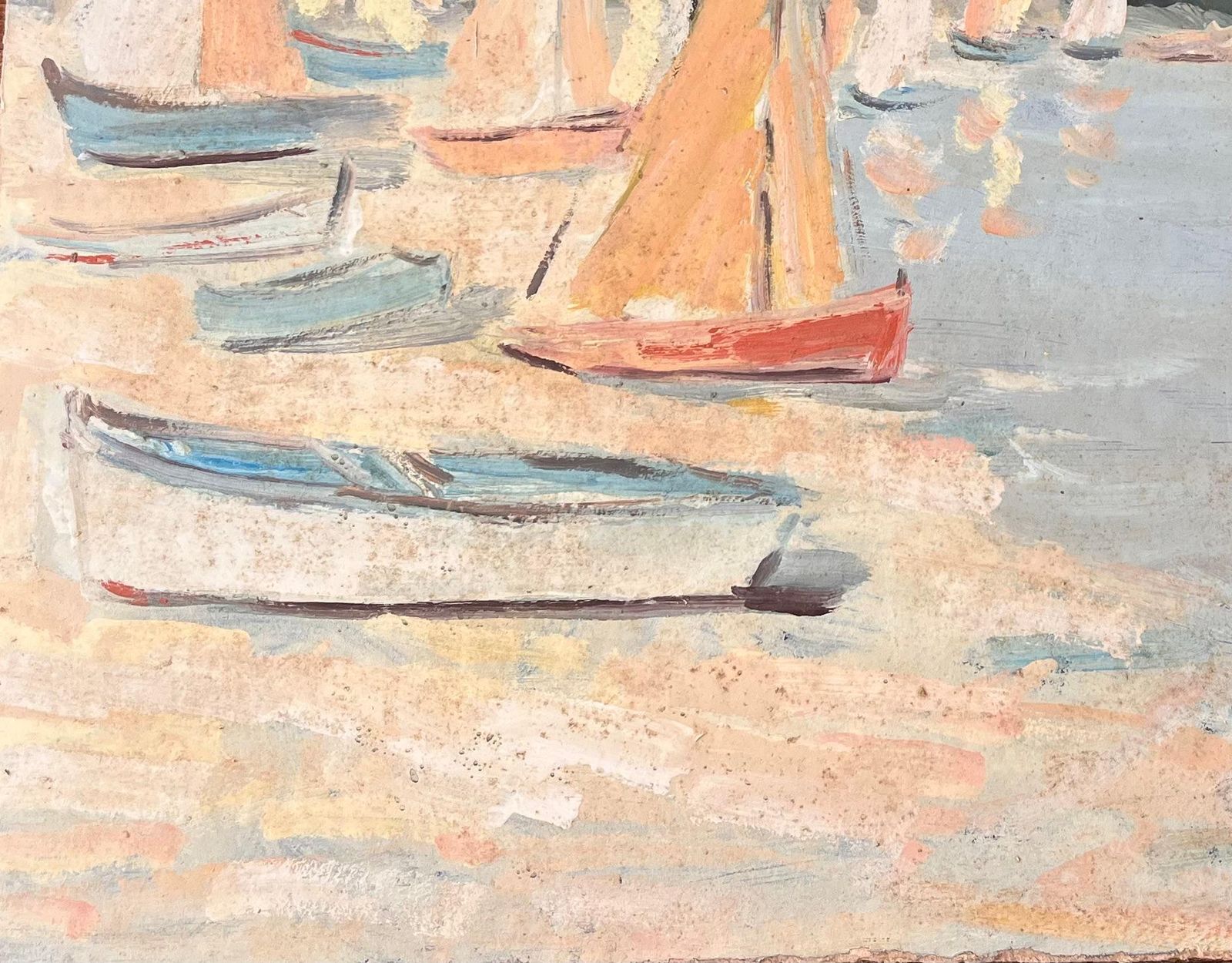 Fanch Lelfrench Impressionist Regatta Scene With Colourful Sails And Seaside Village1990 photo 617.0
