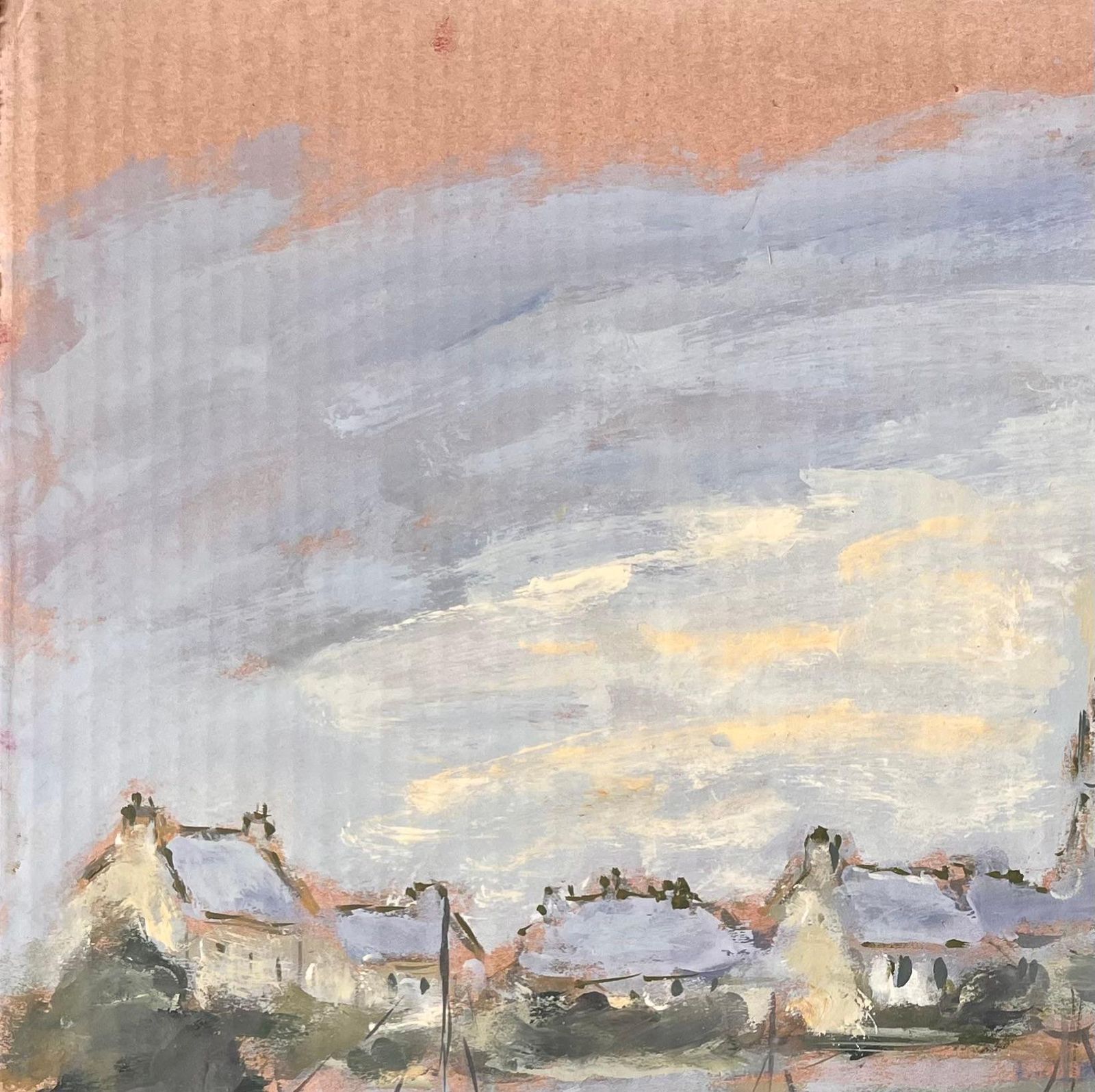 Fanch Lelfrench Impressionist Village Harbour With Boats At Dusk By Fanch Lel photo 683.0