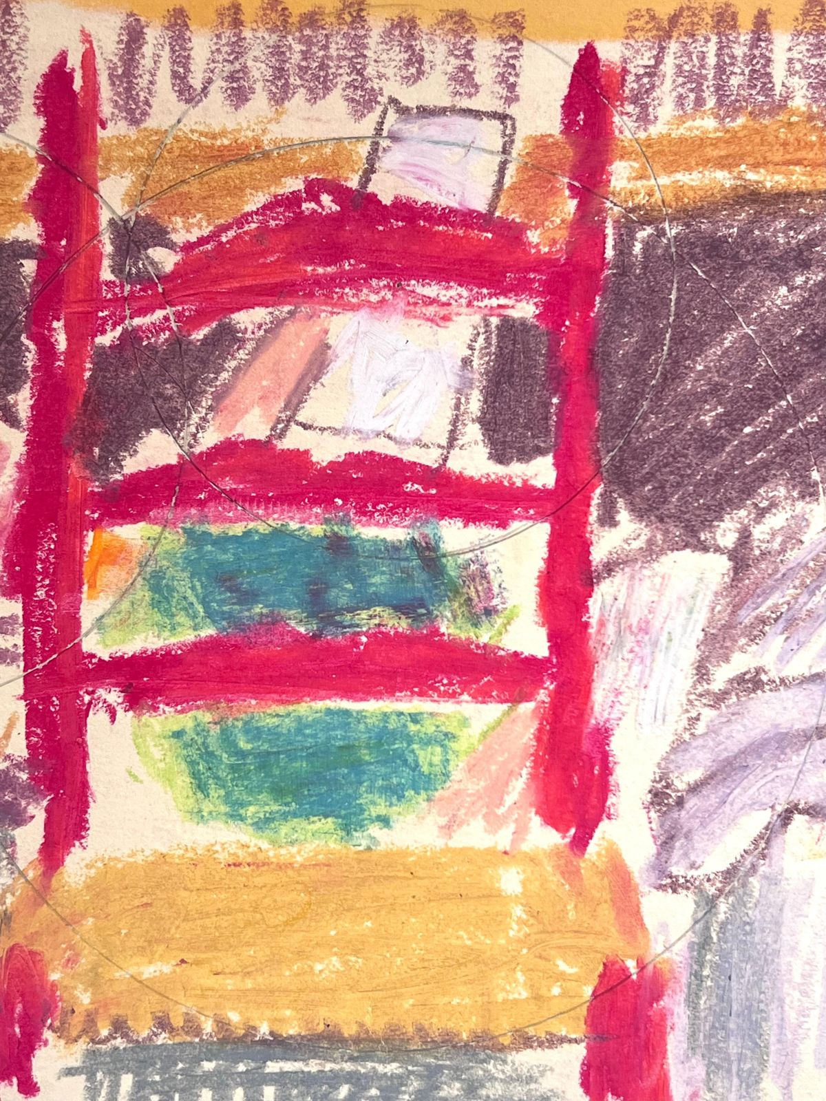 Akos Biro20th Century French Expressionist Red Chair Interior Still Life photo for sale