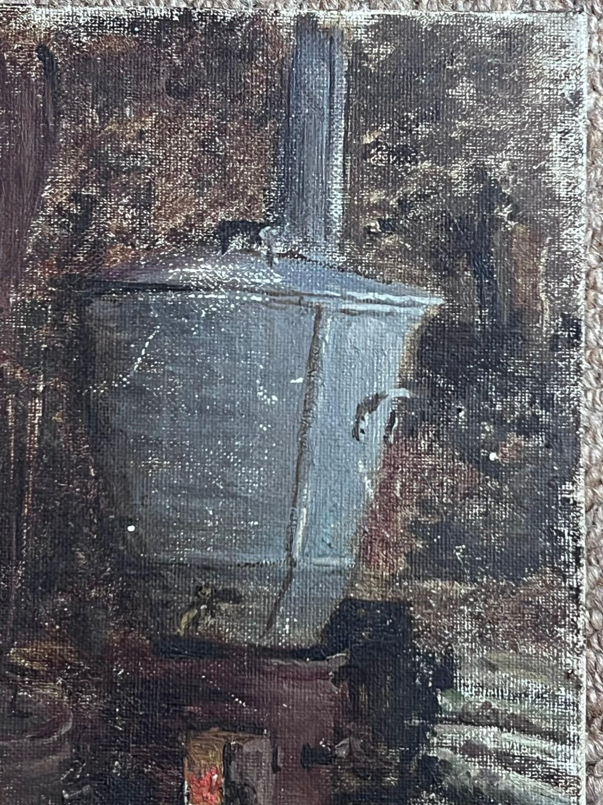 French Schoolantique French Impressionist Oil Sketch Study Of Kitchen Interior photo furniture