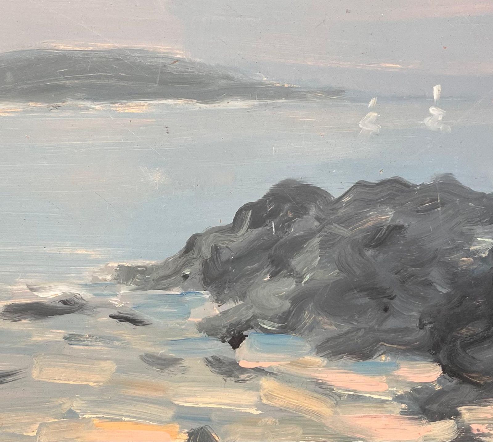 Fanch Lelimpressionist Seascape Painting Of The Chausey Islands With Boats And Rocks1999 photo buy