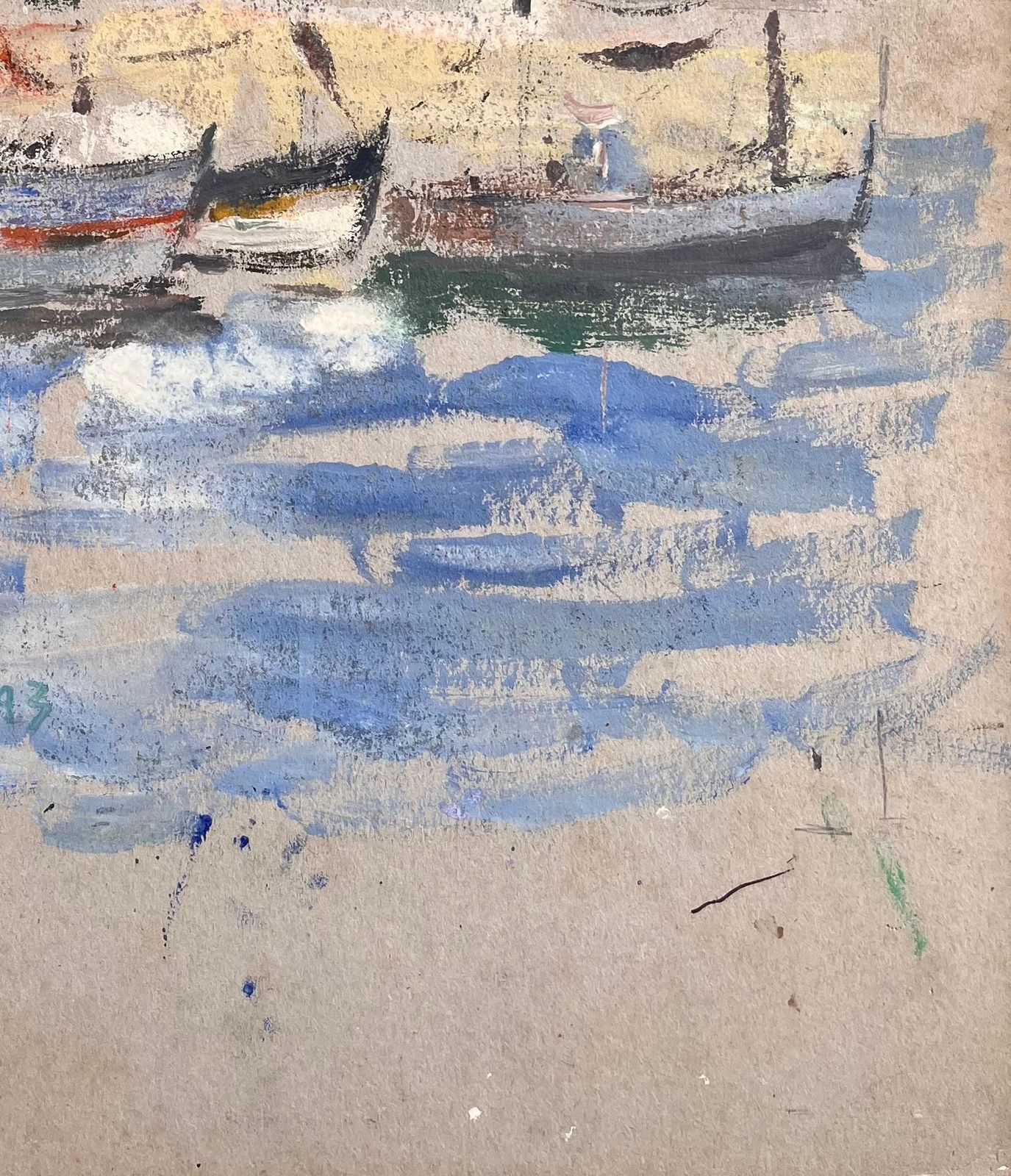 Fanch Lelimpressionist Harbour Scene With Lighthouse Fishing Boats And Seagulls In Motion1993 photo vinterior