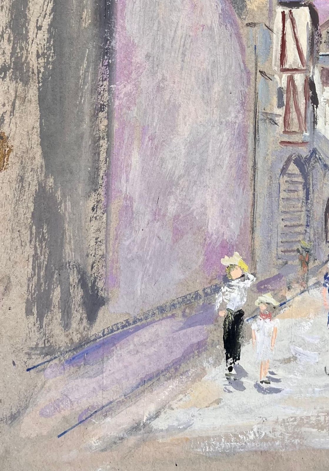 Fanch Lelimpressionist Street Scene Of Mont Saint Michel With Tourists And Buildings1993 photo Art