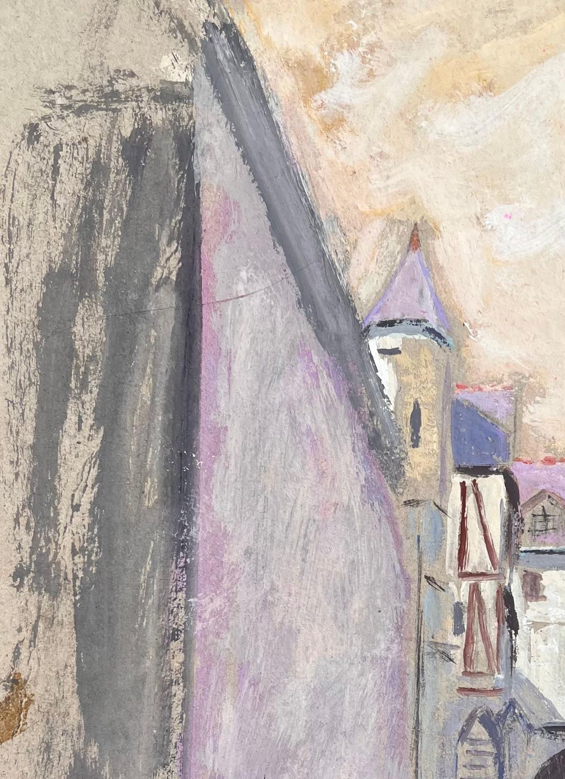 Fanch Lelimpressionist Street Scene Of Mont Saint Michel With Tourists And Buildings1993 photo vinterior