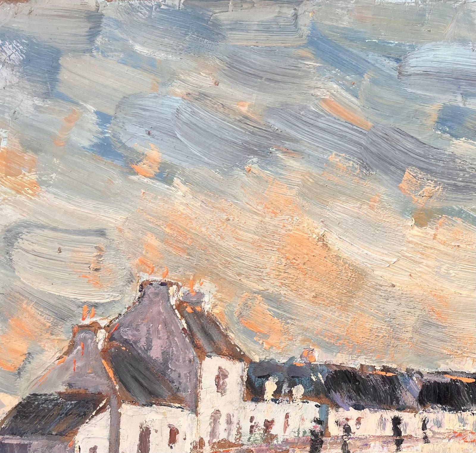 Fanch Lelevening Shadows In A Village Street Scene Impressionist Painting photo vinterior