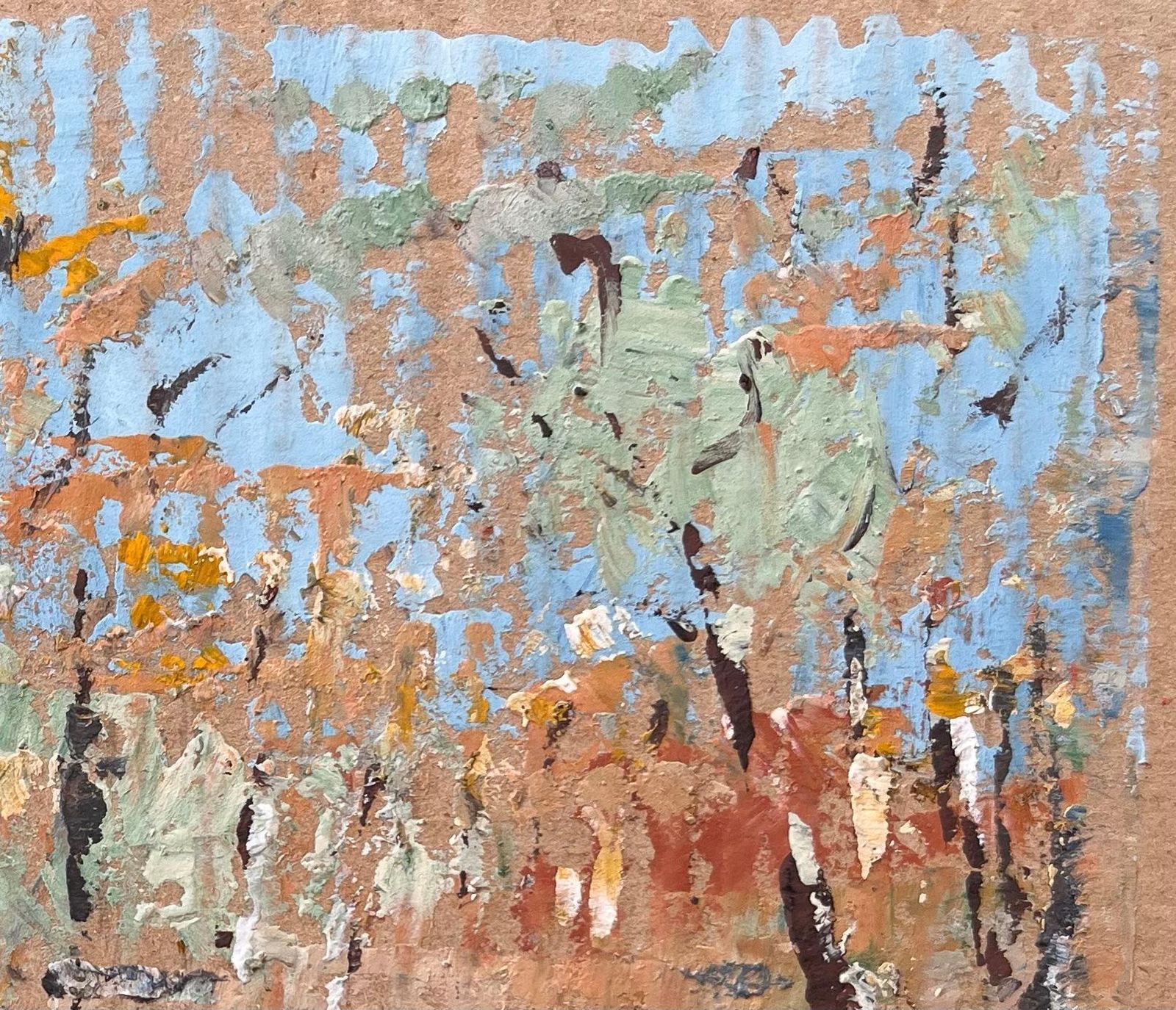 Fanch Lelfrench Impressionist Forest Landscape With Autumn Trees On Cardboard photo Art
