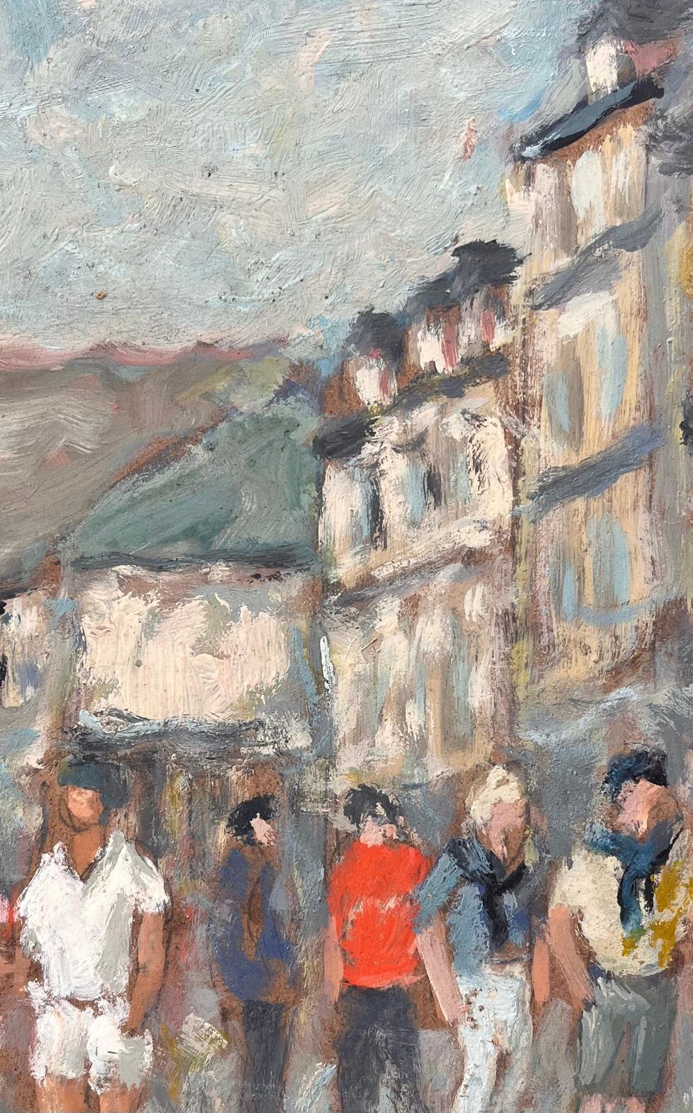 Fanch Lelimpressionist Sunlit Street Scene With Figures In Conversation photo buy