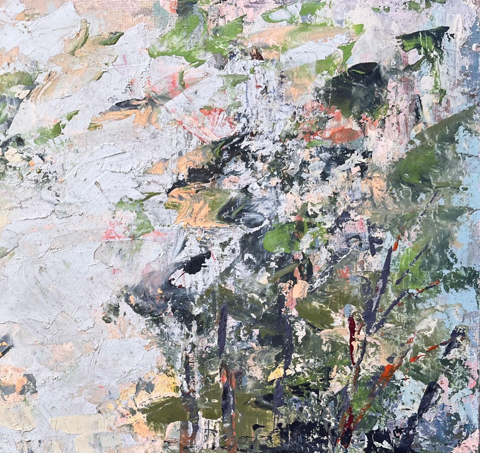 Fanch Lelfrench Abstracted Landscape Forest Scene With Reflections In The Water photo 505.0
