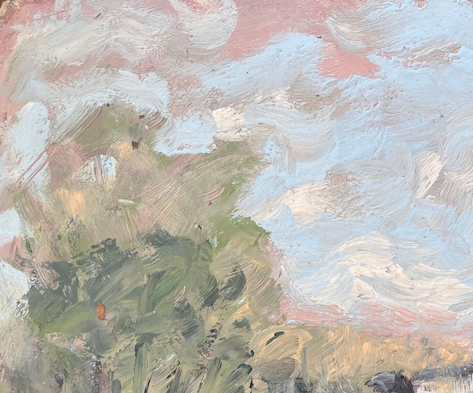 Fanch Lelfrench Impressionist Countryside Walk With Figure Holding An Umbrella photo vinterior