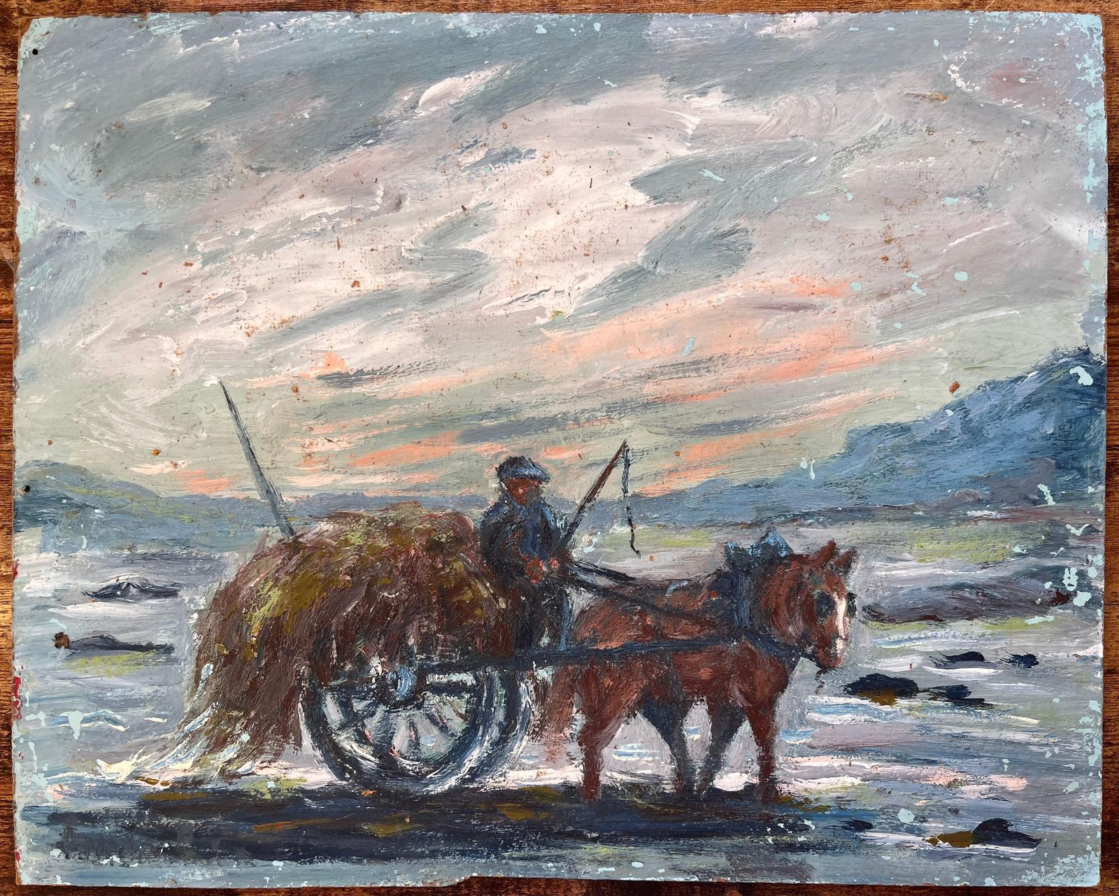 Fanch Lelimpressionist French Rural Scene With Horse And Cart At Sunset photo furniture