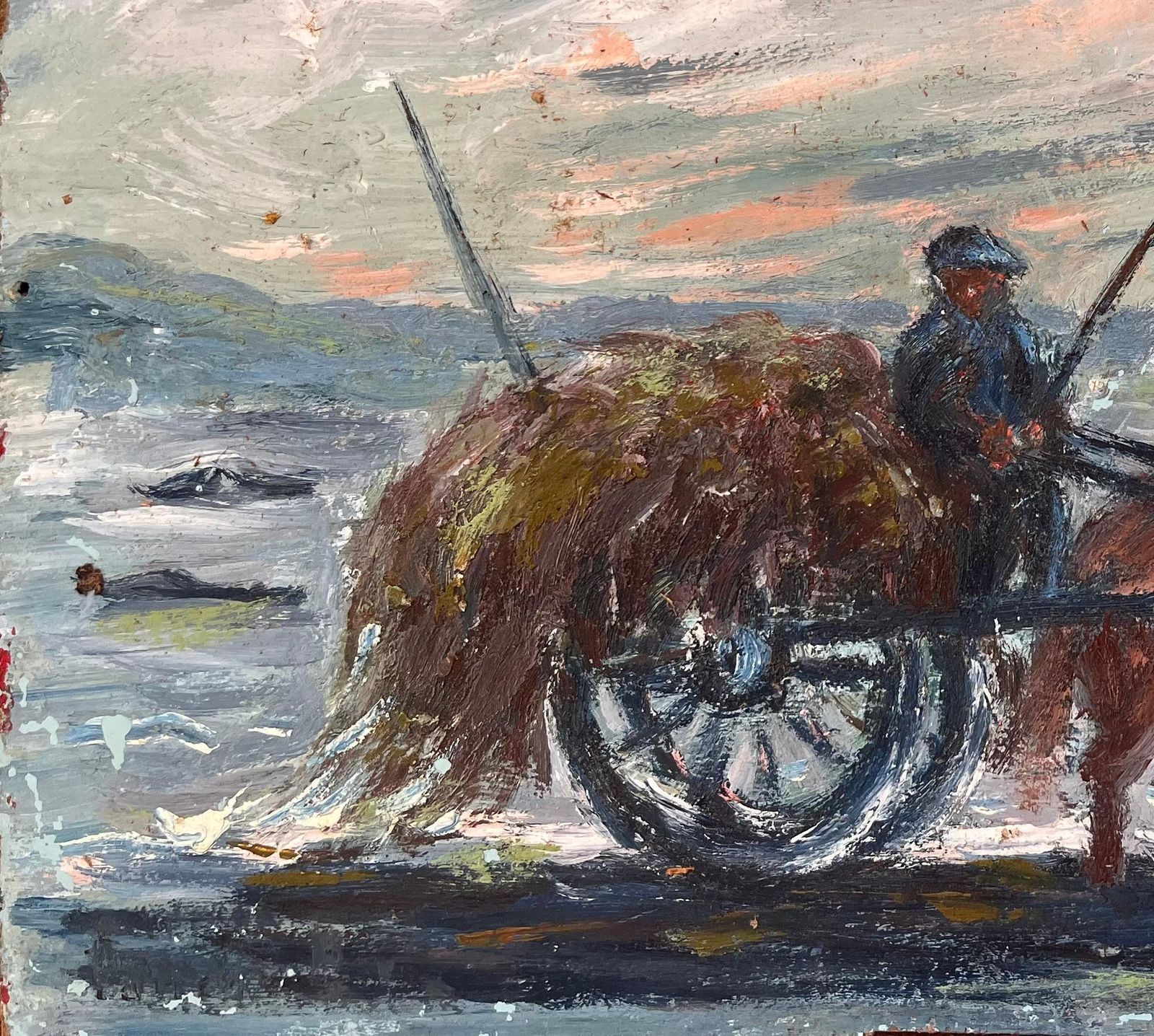 Fanch Lelimpressionist French Rural Scene With Horse And Cart At Sunset photo 535.0